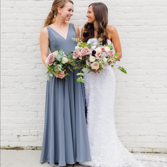 Jenny Yoo Maddi Bridesmaid Dress in Denmark Blue